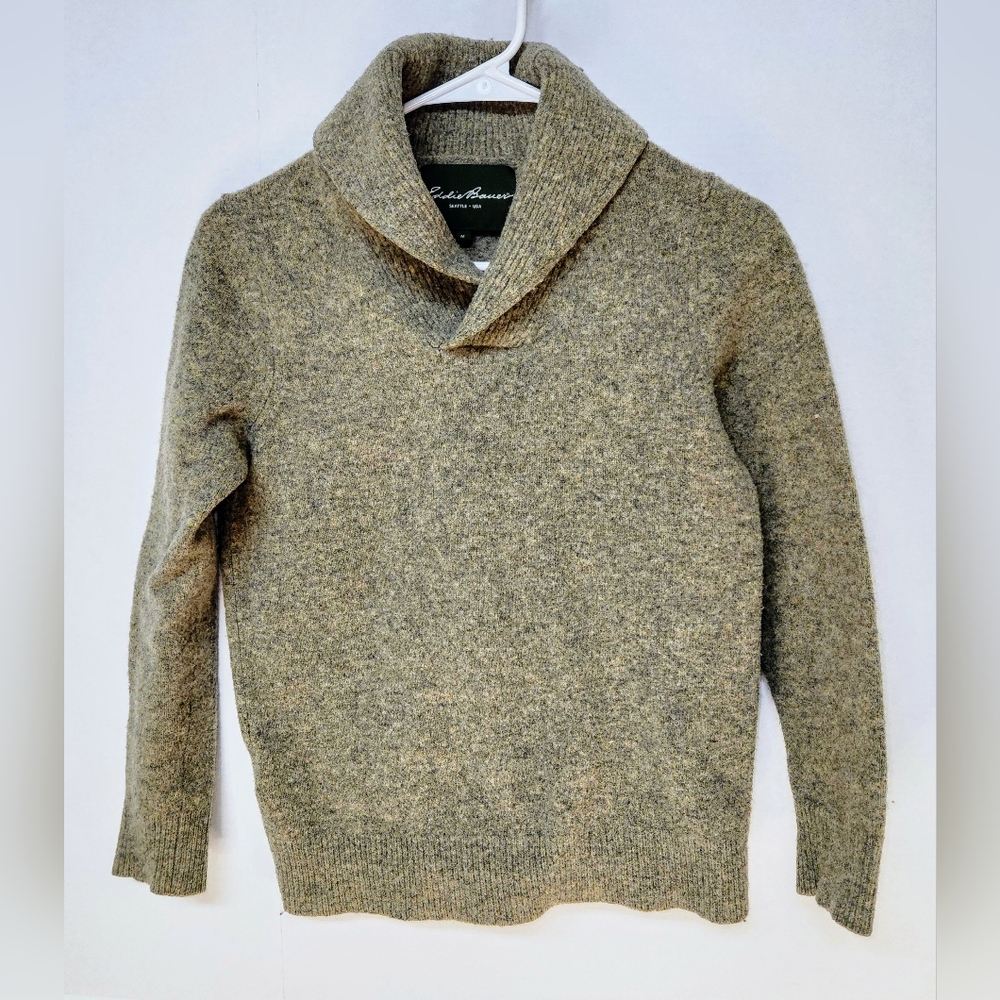 Vtg Eddie Bauer Womens Medium Sweater High Collar 100% Lambswool Wool